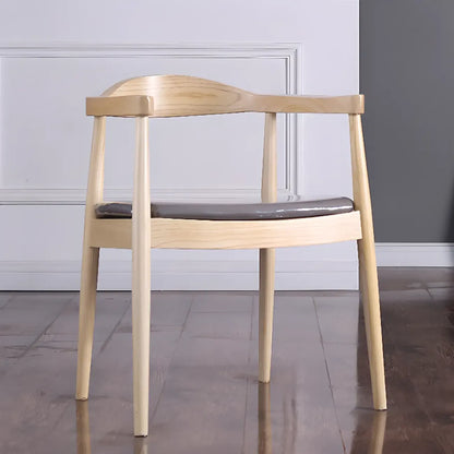 Chaise de salle à manger rembourrée marron avec accoudoirs