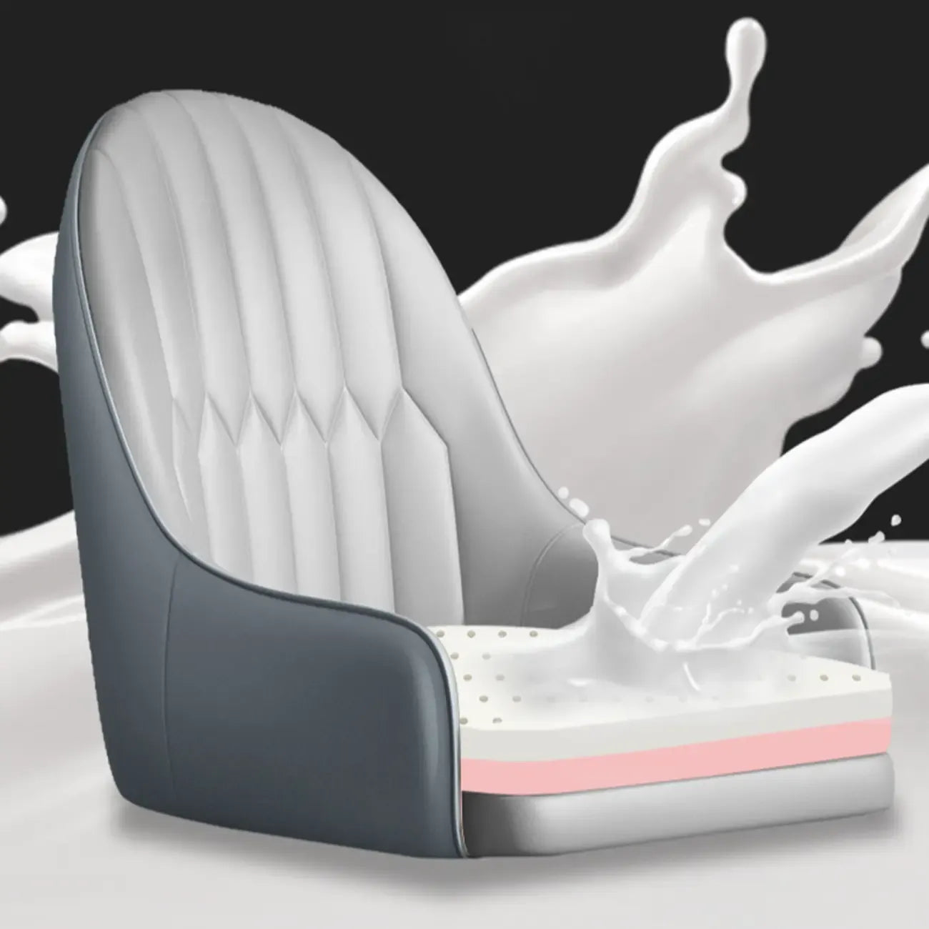 Chaise de salle à manger en similicuir, color block, accoudoirs inclinés et pieds en métal