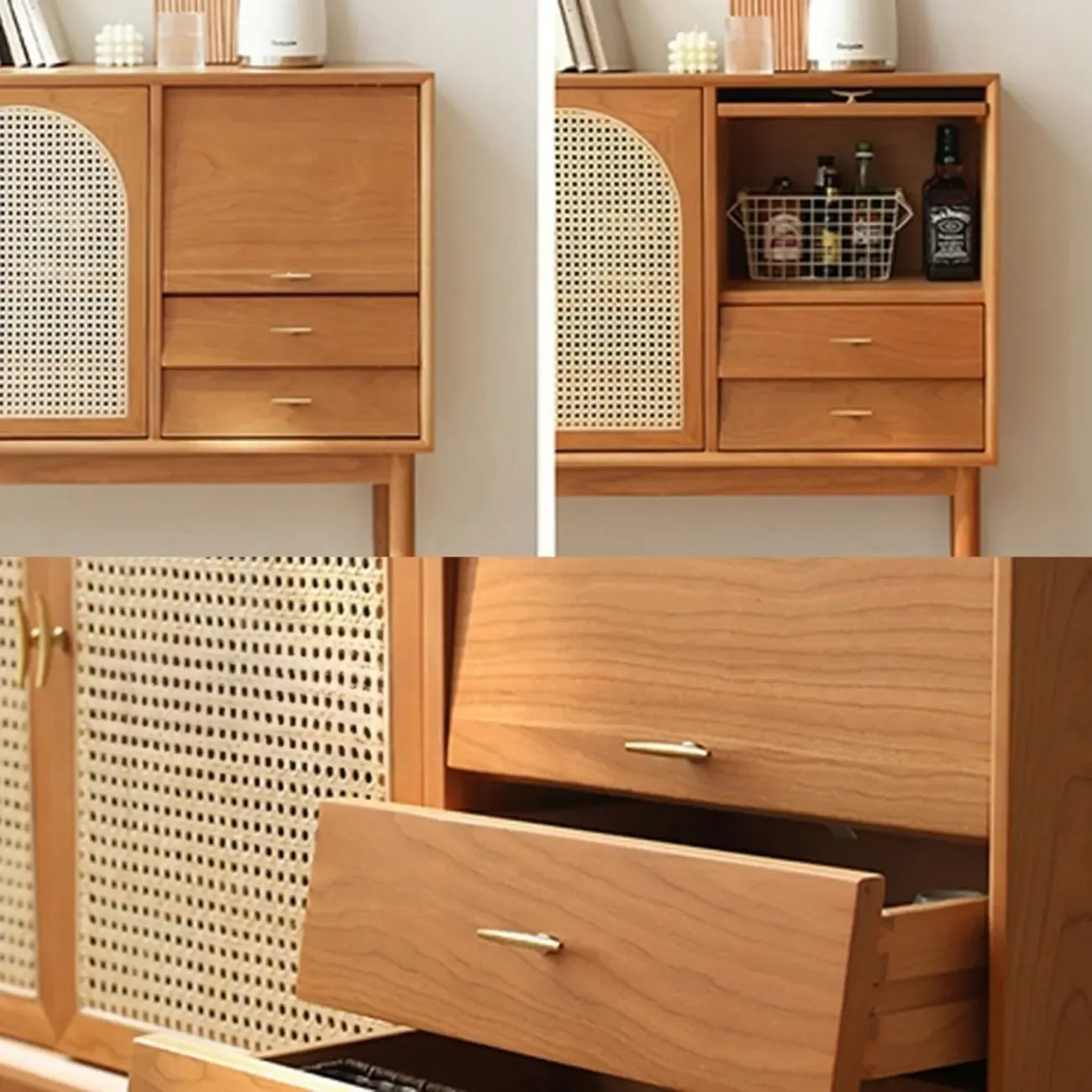 Buffet scandinave en bois avec rangement pour salon