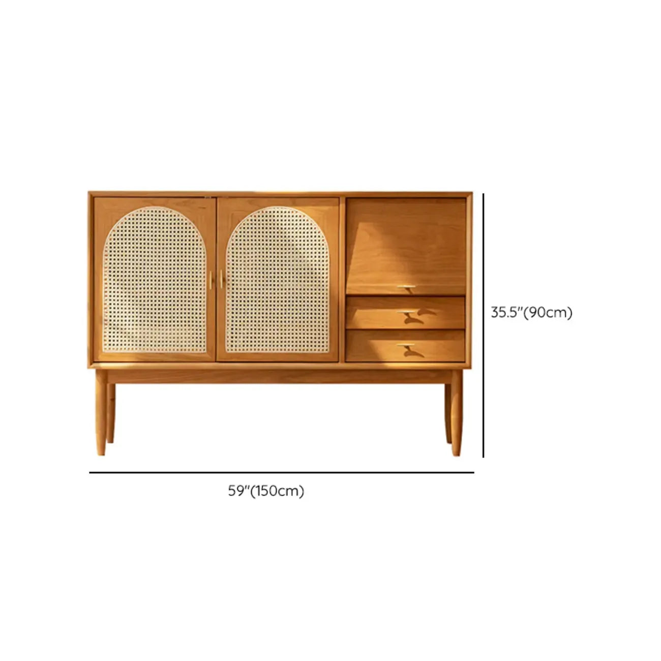 Buffet scandinave en bois avec rangement pour salon