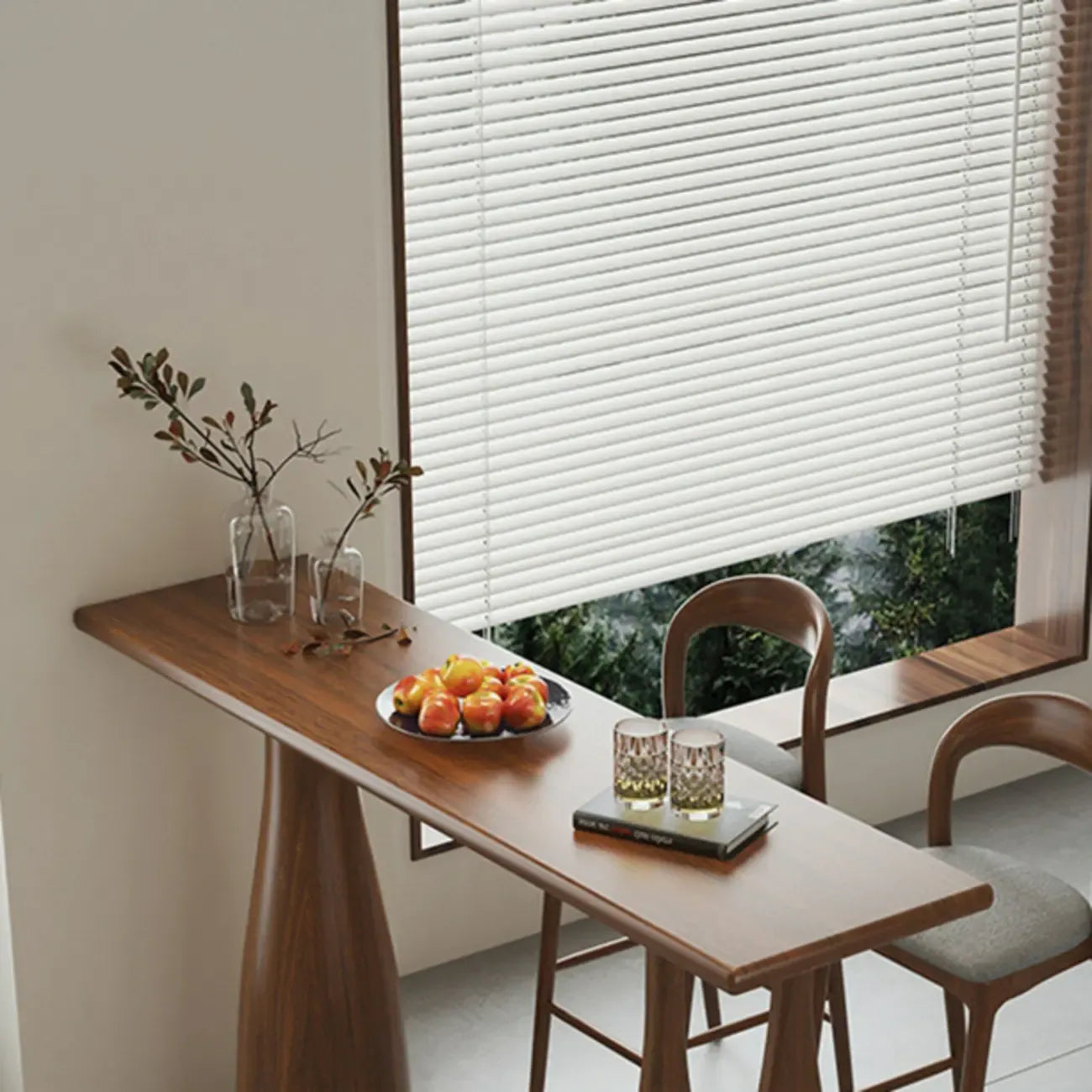 Table de bar rectangulaire marron en bois naturel pour salle à manger