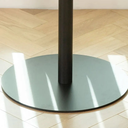 Table de bar élégante en bois avec piètement en métal noir pour café