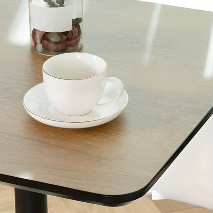 Table de bar élégante en bois avec piètement en métal noir pour café