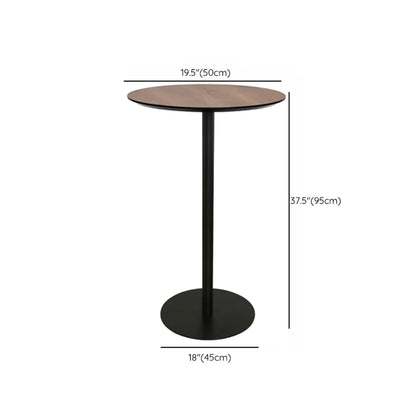 Table de bar élégante en bois avec piètement en métal noir pour café