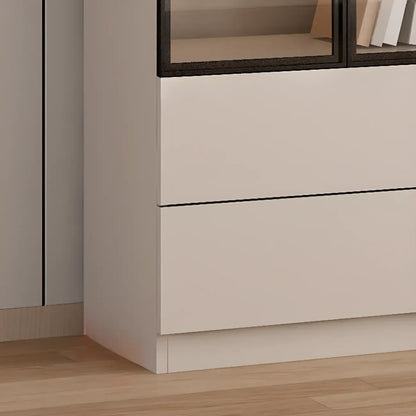 Vitrine sur pied avec porte en verre naturel de grande hauteur et rangement