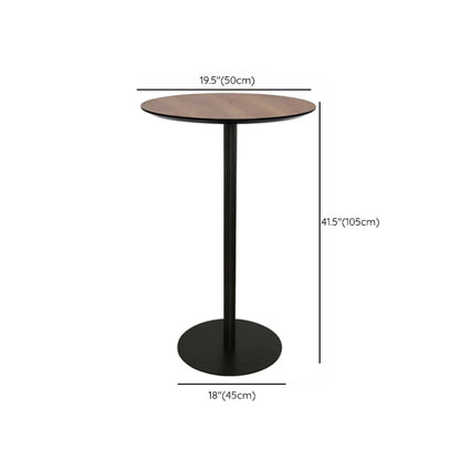 Table de bar élégante en bois avec piètement en métal noir pour café