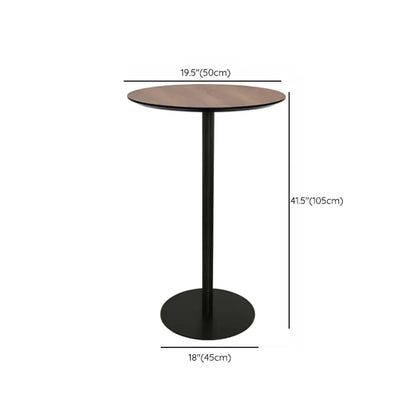 Table de bar élégante en bois avec piètement en métal noir pour café