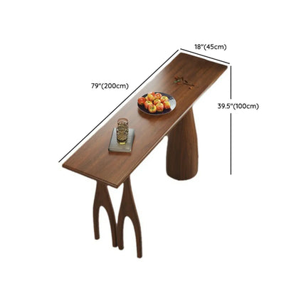 Table de bar rectangulaire marron en bois naturel pour salle à manger
