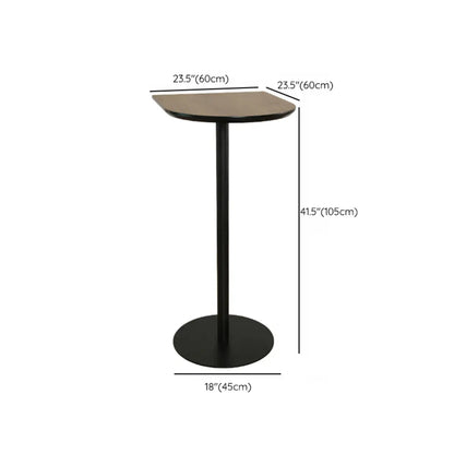 Table de bar élégante en bois avec piètement en métal noir pour café