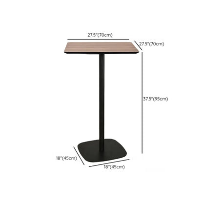 Table de bar élégante en bois avec piètement en métal noir pour café