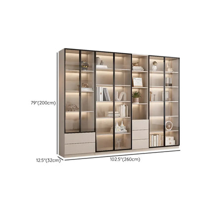 Vitrine sur pied avec porte en verre naturel de grande hauteur et rangement