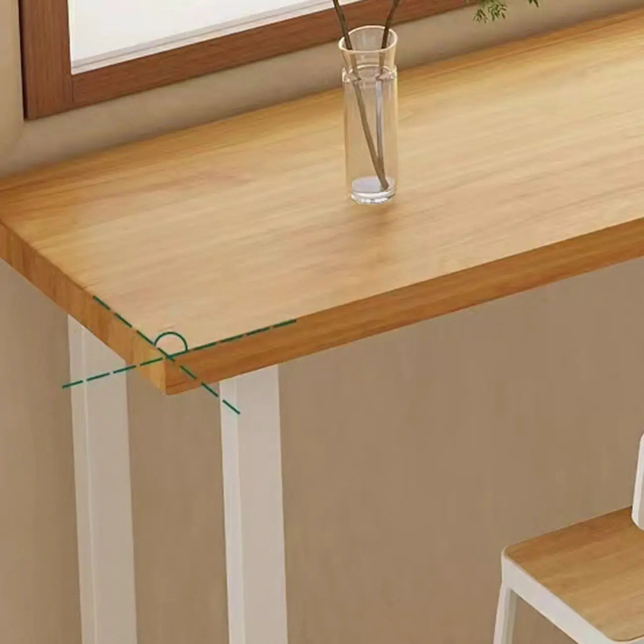 Table de bar minimaliste en pin avec piètement en métal blanc pour les repas