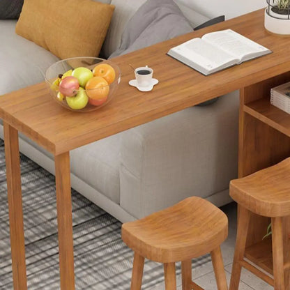 Table haute de bar moderne en bois avec meuble d'appoint