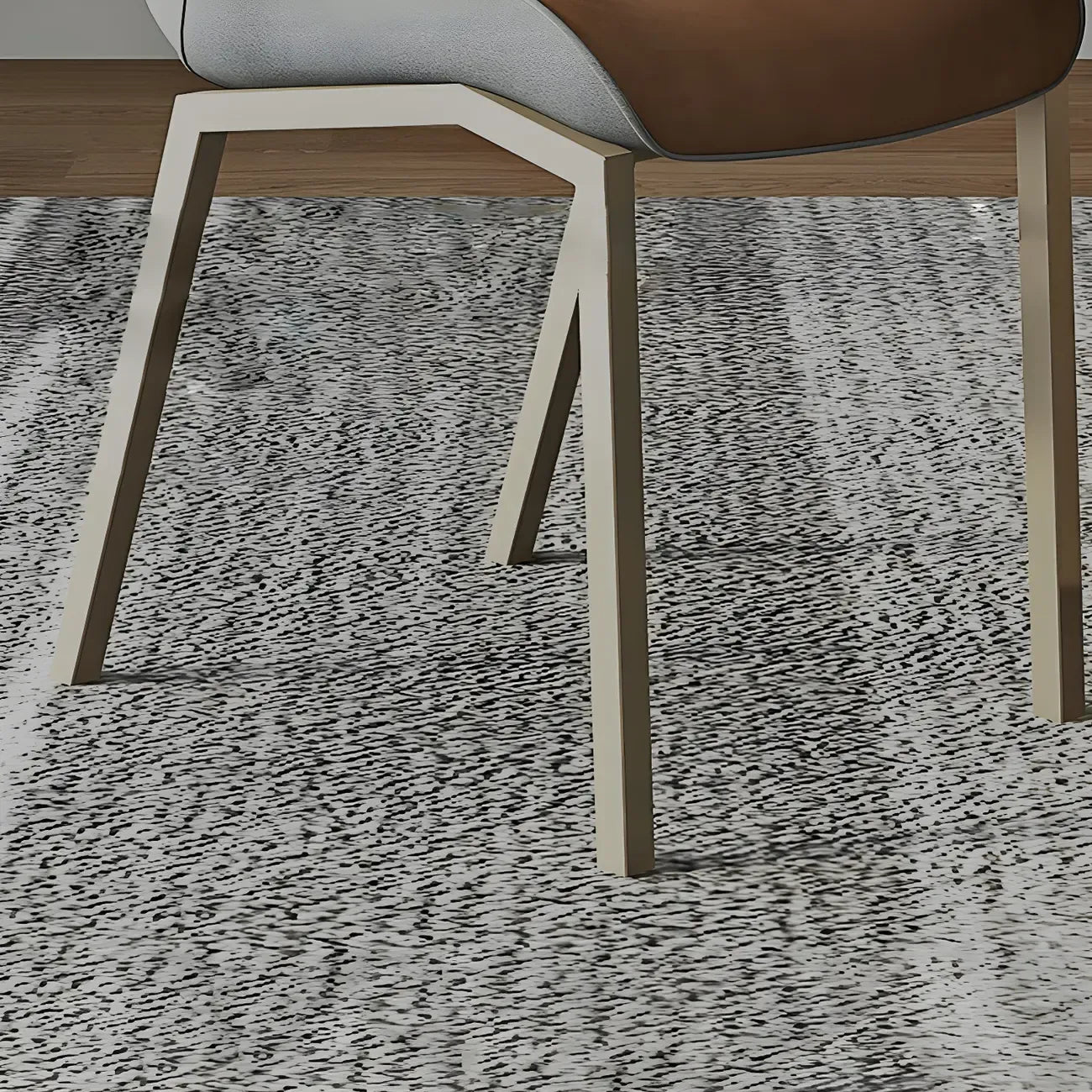 Chaise de salle à manger rembourrée en similicuir camel avec pieds en métal