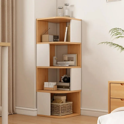 Bibliothèque d'angle moderne en bois avec étagère de rangement pour la maison
