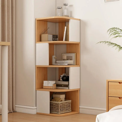 Bibliothèque d'angle moderne en bois avec étagère de rangement pour la maison