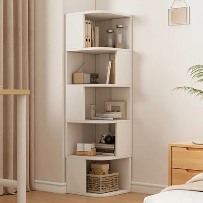 Bibliothèque d'angle moderne en bois avec étagère de rangement pour la maison