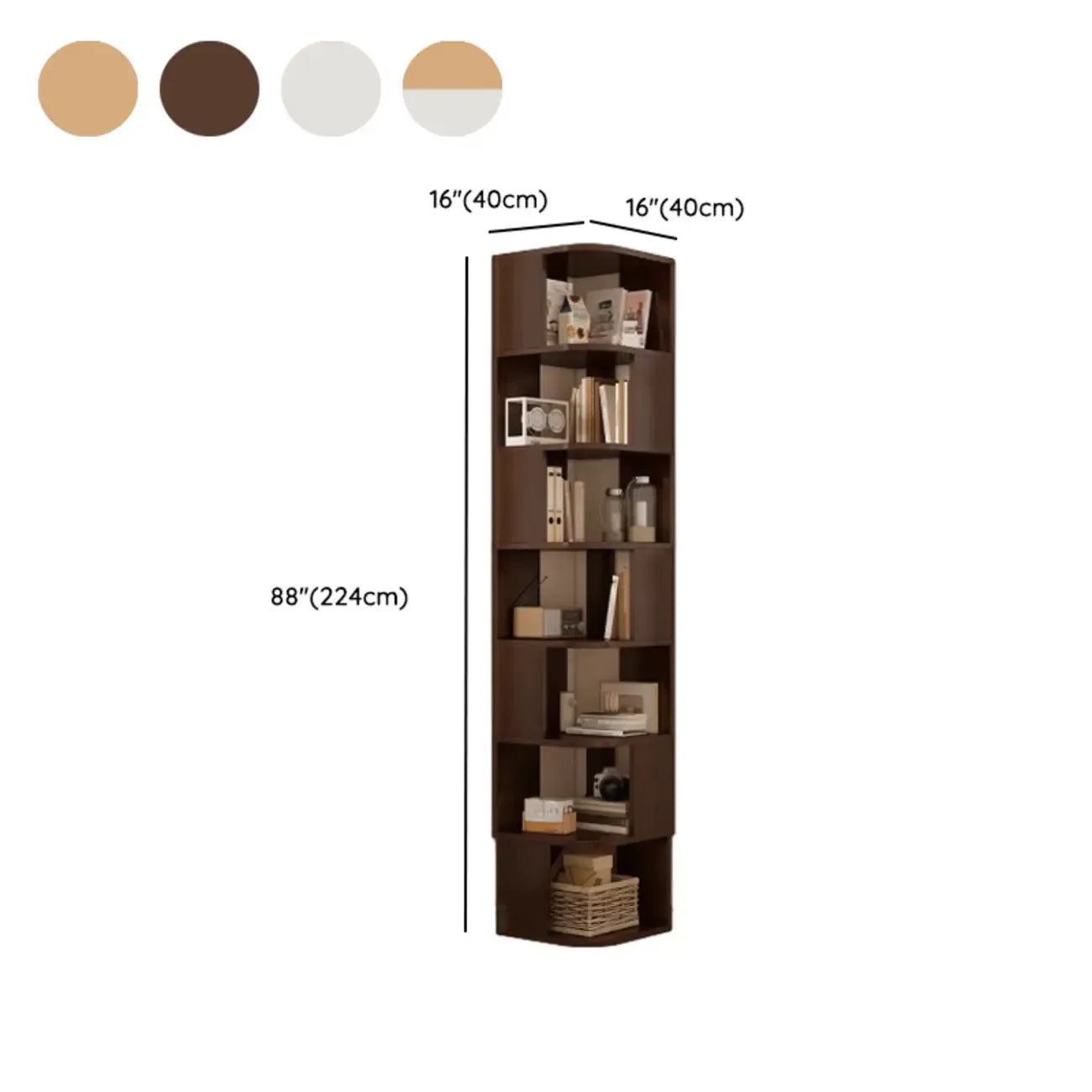 Bibliothèque d'angle moderne en bois avec étagère de rangement pour la maison