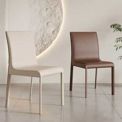 Chaise de salle à manger moderne sans accoudoirs en similicuir pour la cuisine