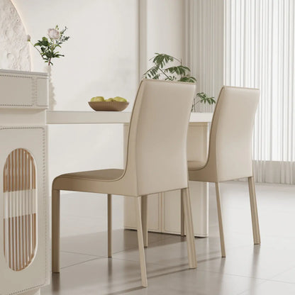Chaise de salle à manger moderne sans accoudoirs en similicuir pour la cuisine