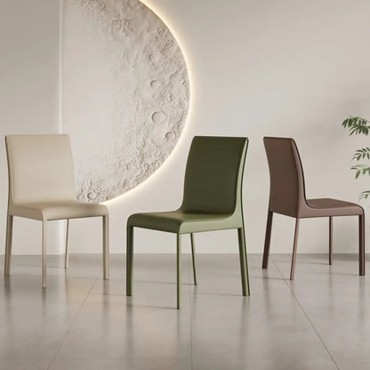 Chaise de salle à manger moderne sans accoudoirs en similicuir pour la cuisine