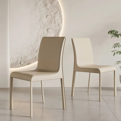 Chaise de salle à manger moderne sans accoudoirs en similicuir pour la cuisine