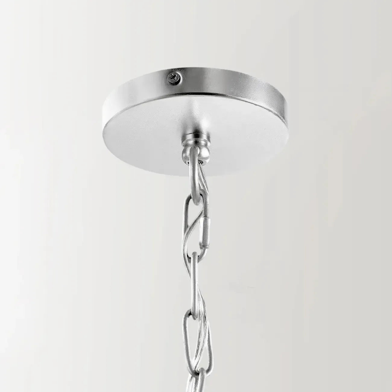 Suspension moderne en métal argenté en forme de feuille