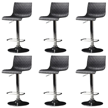 Tabourets de bar pivotants et réglables modernes en rotin synthétique à assise carrée