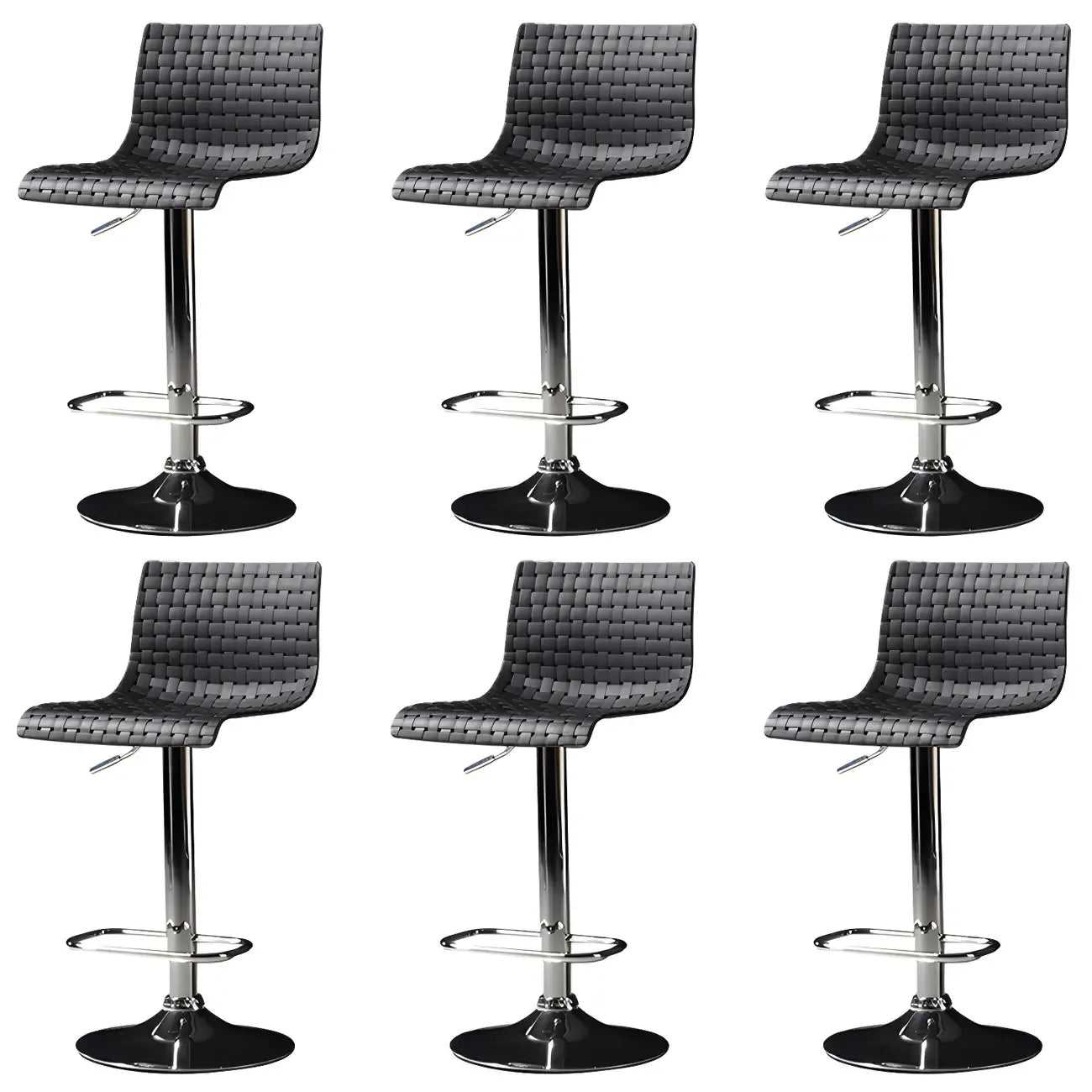 Tabourets de bar pivotants et réglables modernes en rotin synthétique à assise carrée
