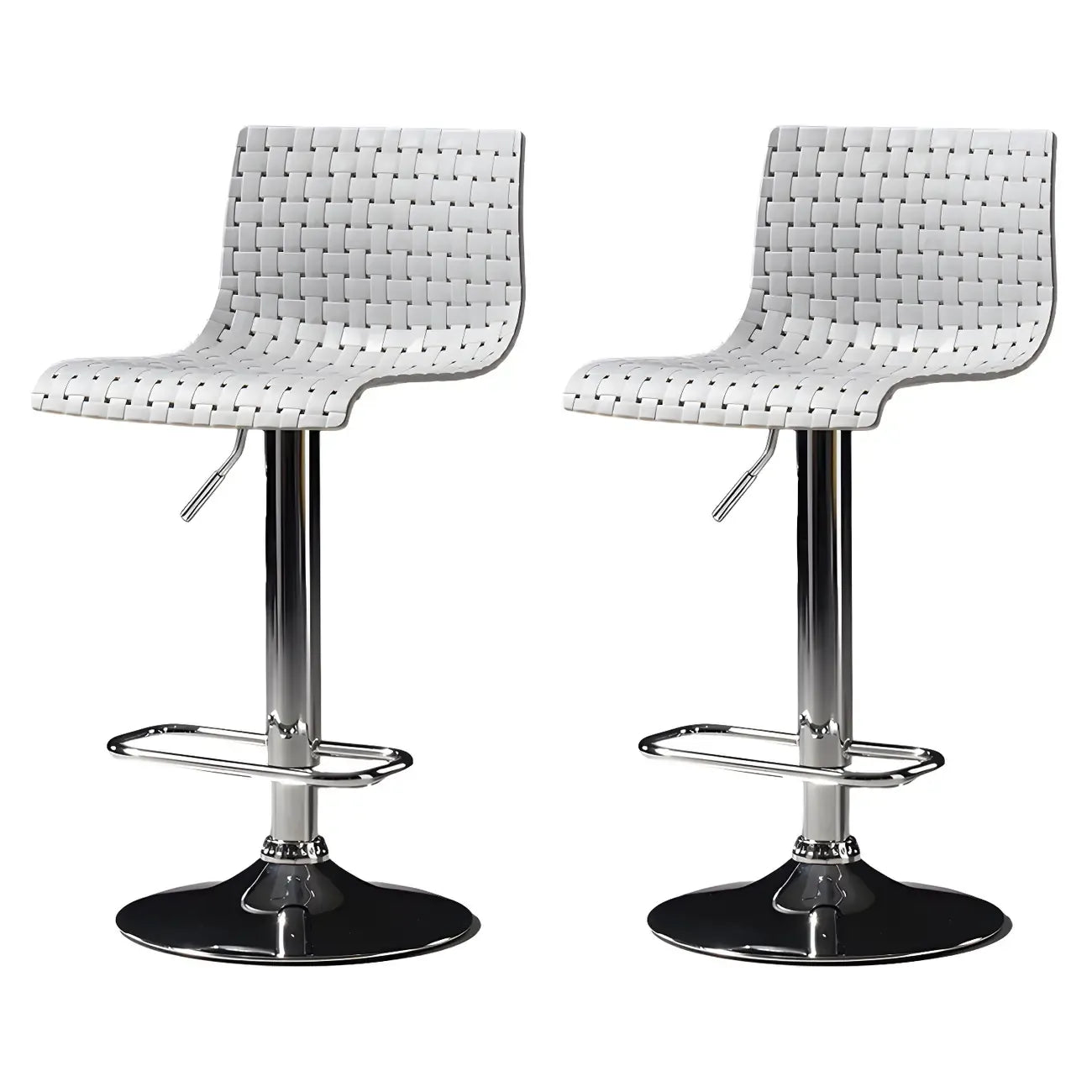 Tabourets de bar pivotants et réglables modernes en rotin synthétique à assise carrée