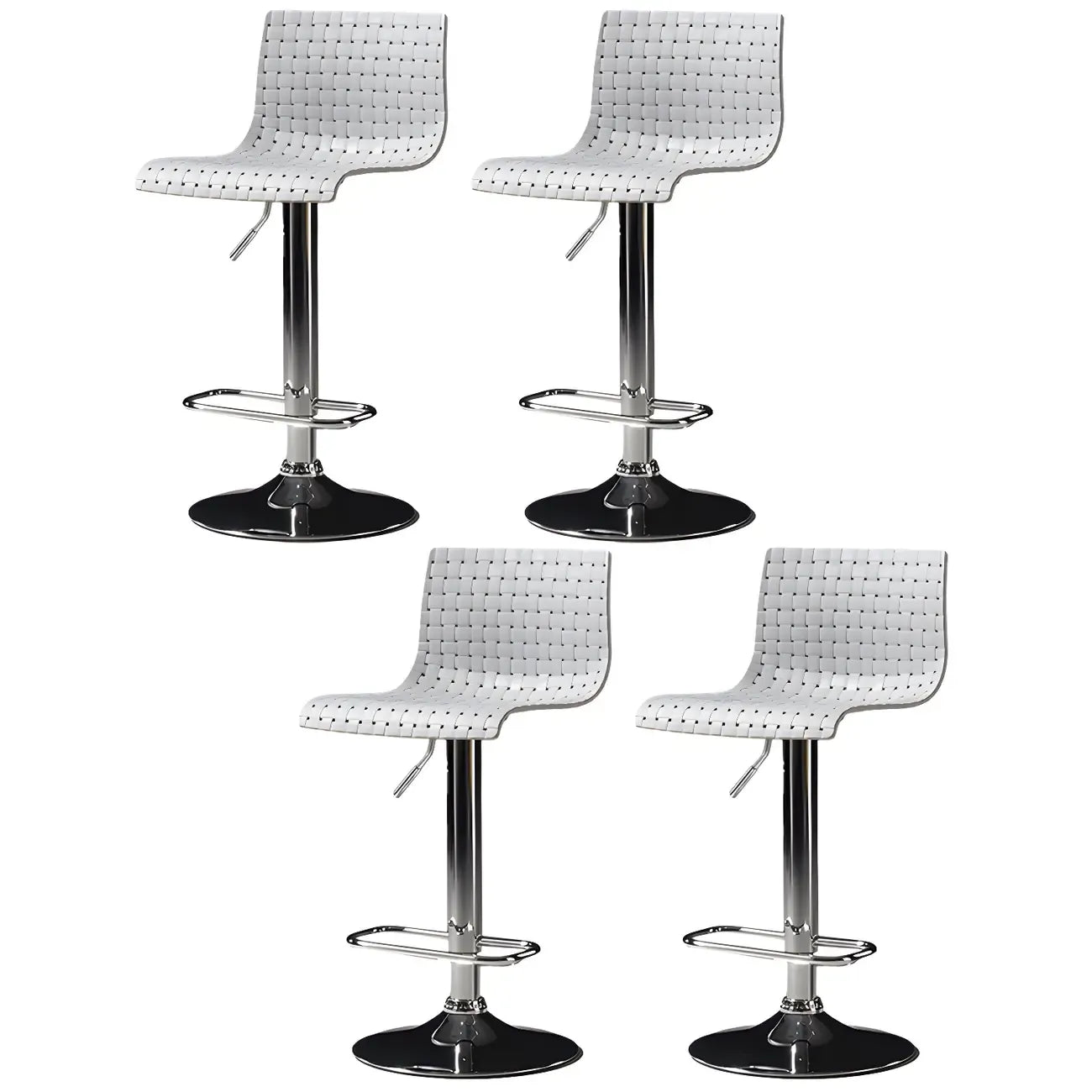 Tabourets de bar pivotants et réglables modernes en rotin synthétique à assise carrée