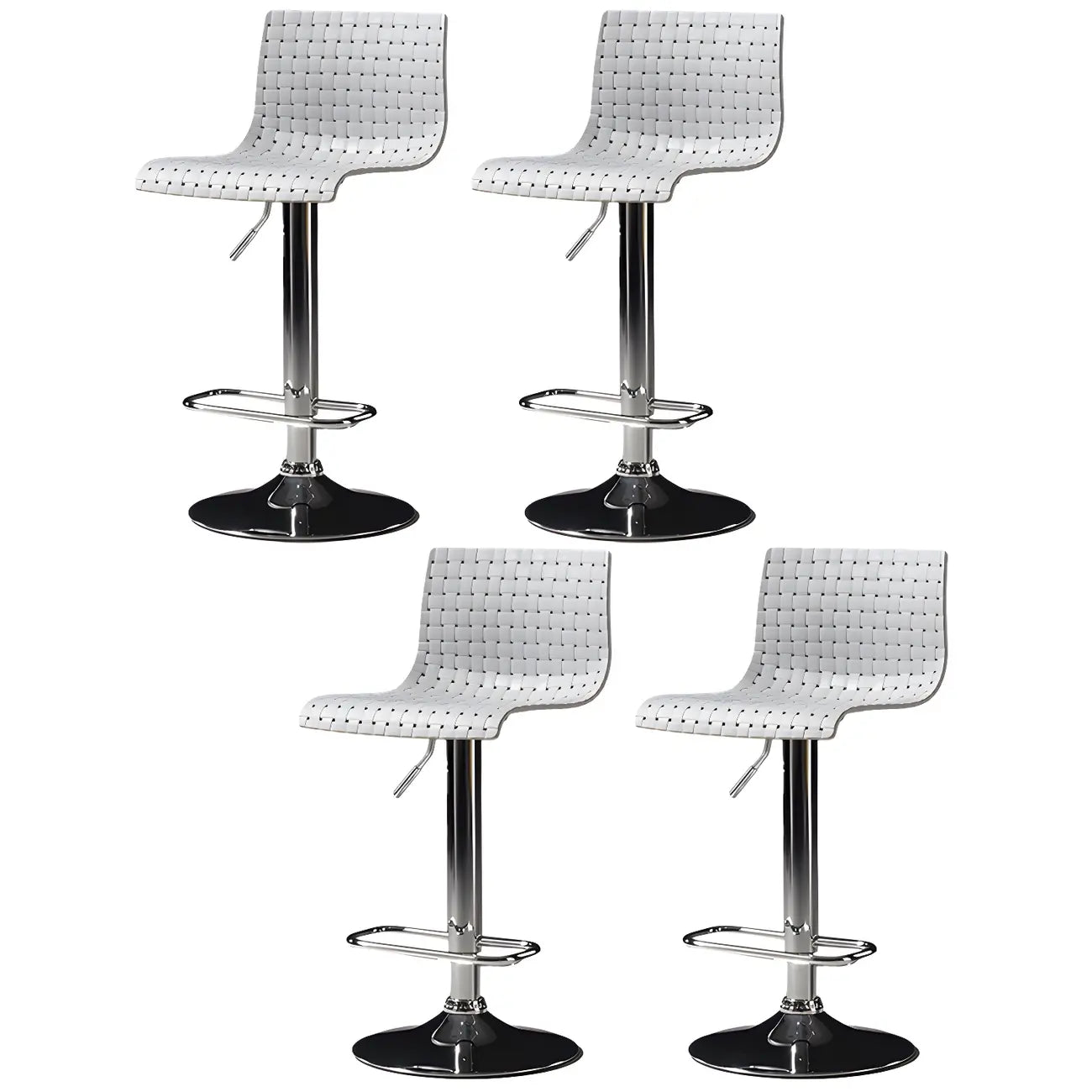 Tabourets de bar pivotants et réglables modernes en rotin synthétique à assise carrée