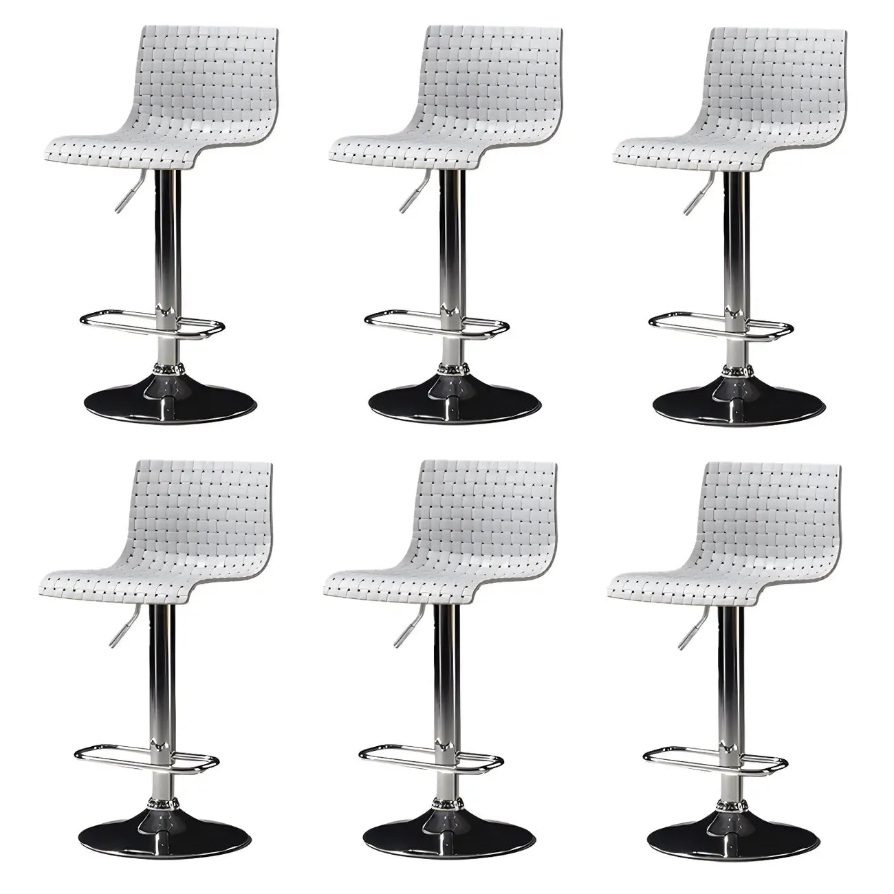 Tabourets de bar pivotants et réglables modernes en rotin synthétique à assise carrée