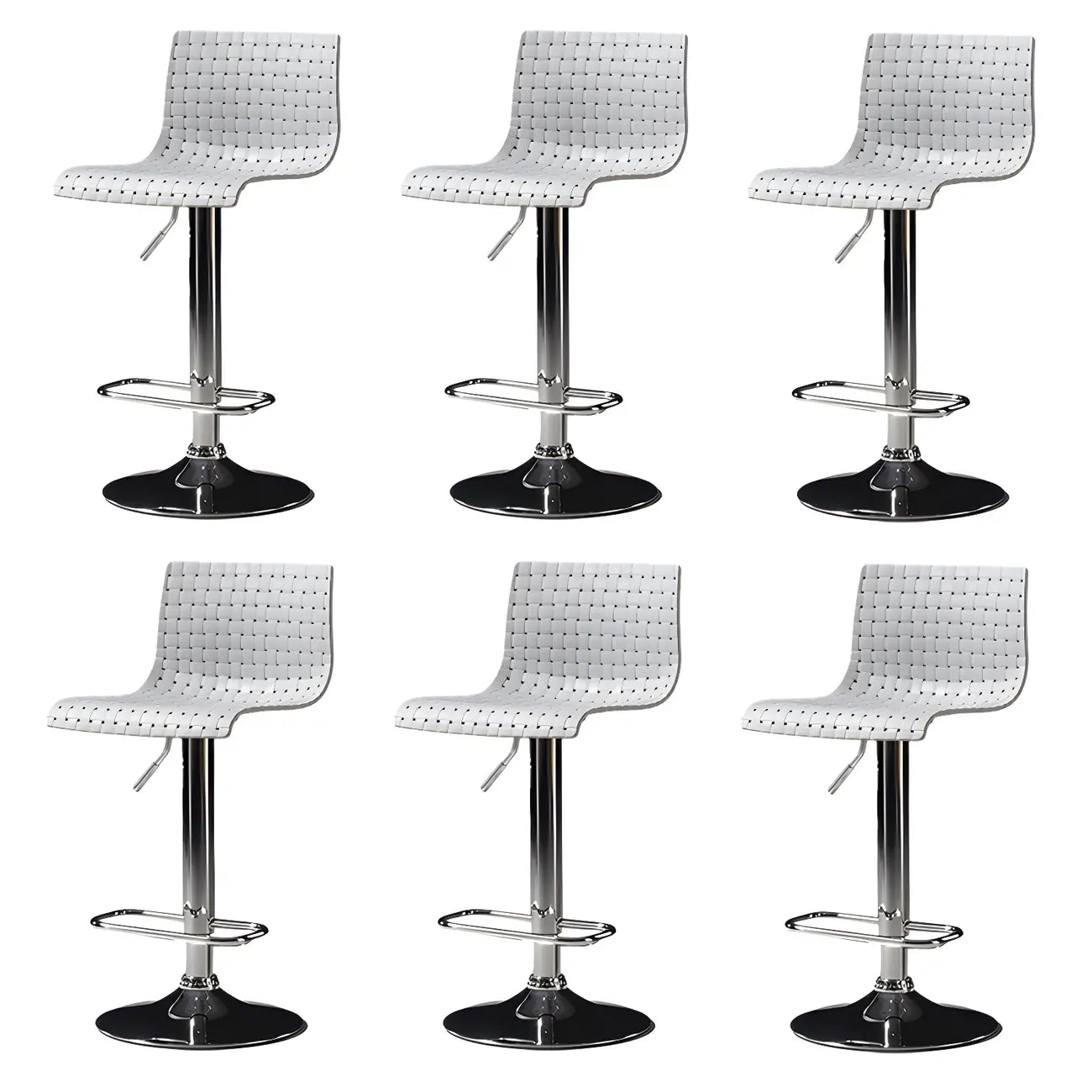 Tabourets de bar pivotants et réglables modernes en rotin synthétique à assise carrée