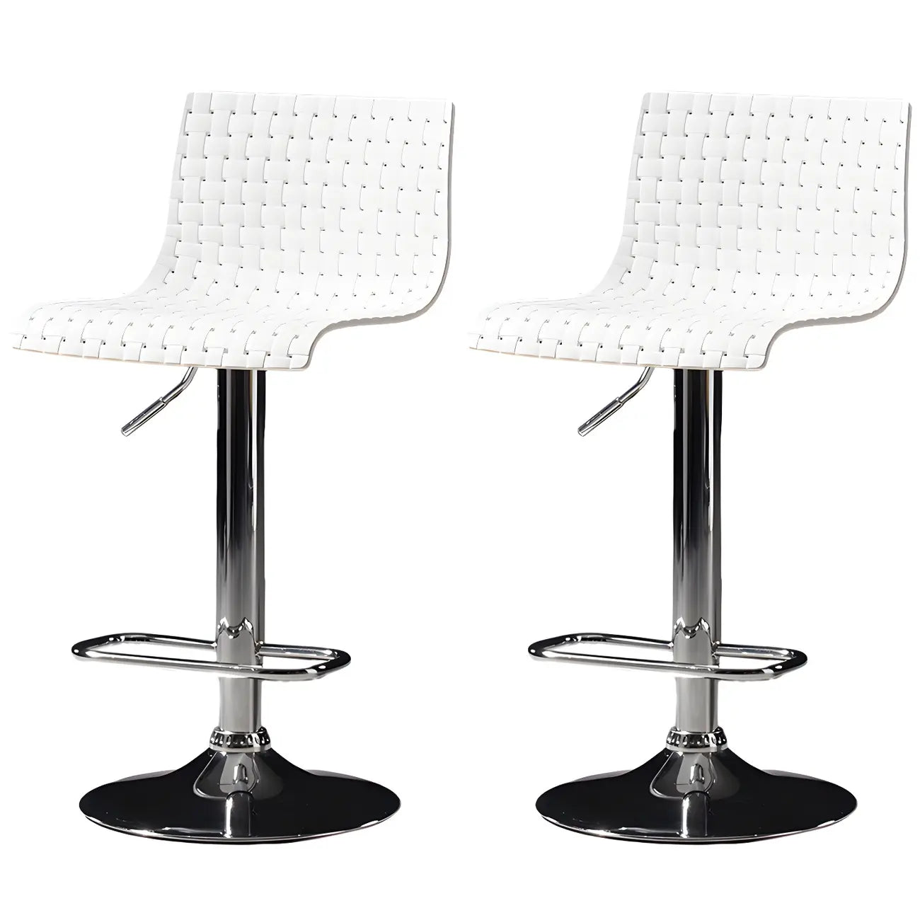 Tabourets de bar pivotants et réglables modernes en rotin synthétique à assise carrée