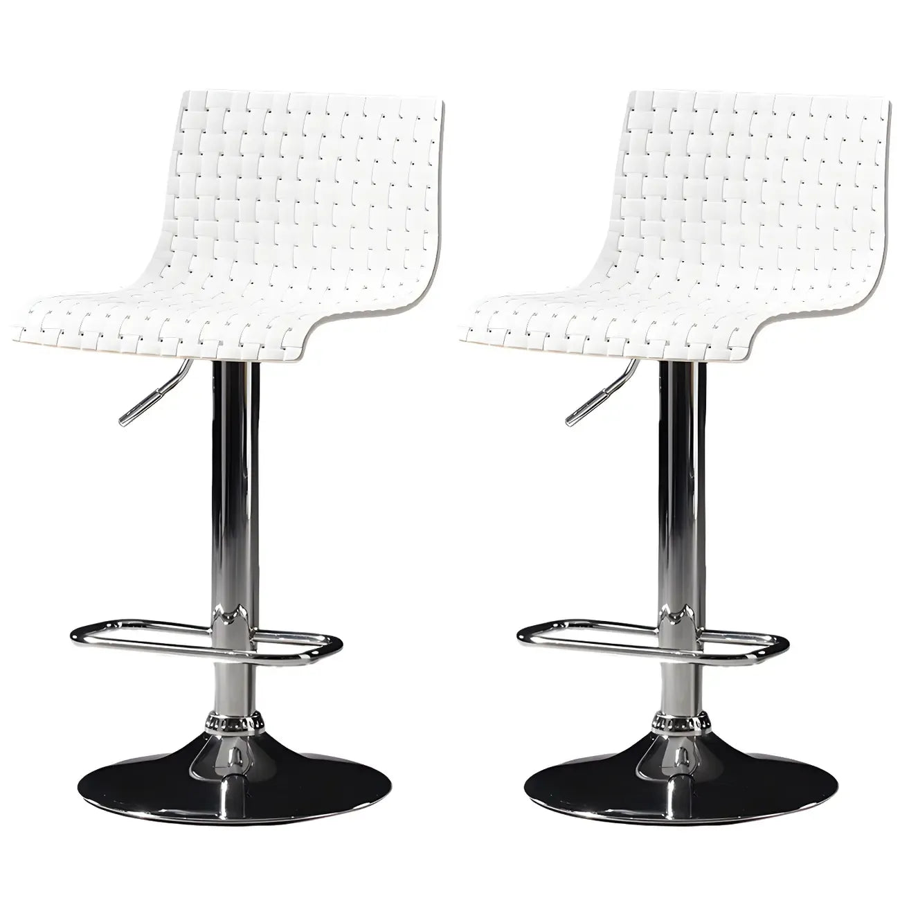 Tabourets de bar pivotants et réglables modernes en rotin synthétique à assise carrée
