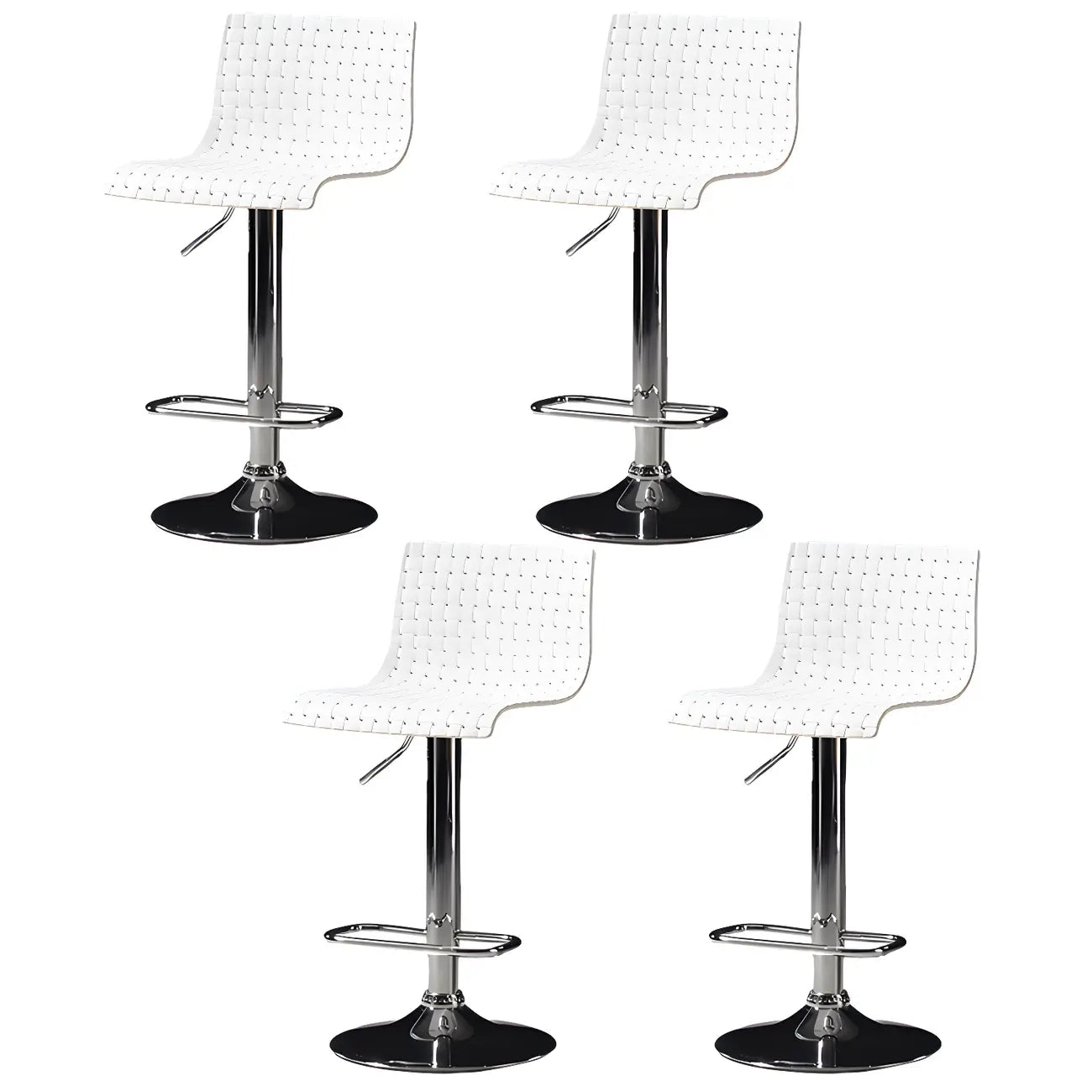 Tabourets de bar pivotants et réglables modernes en rotin synthétique à assise carrée