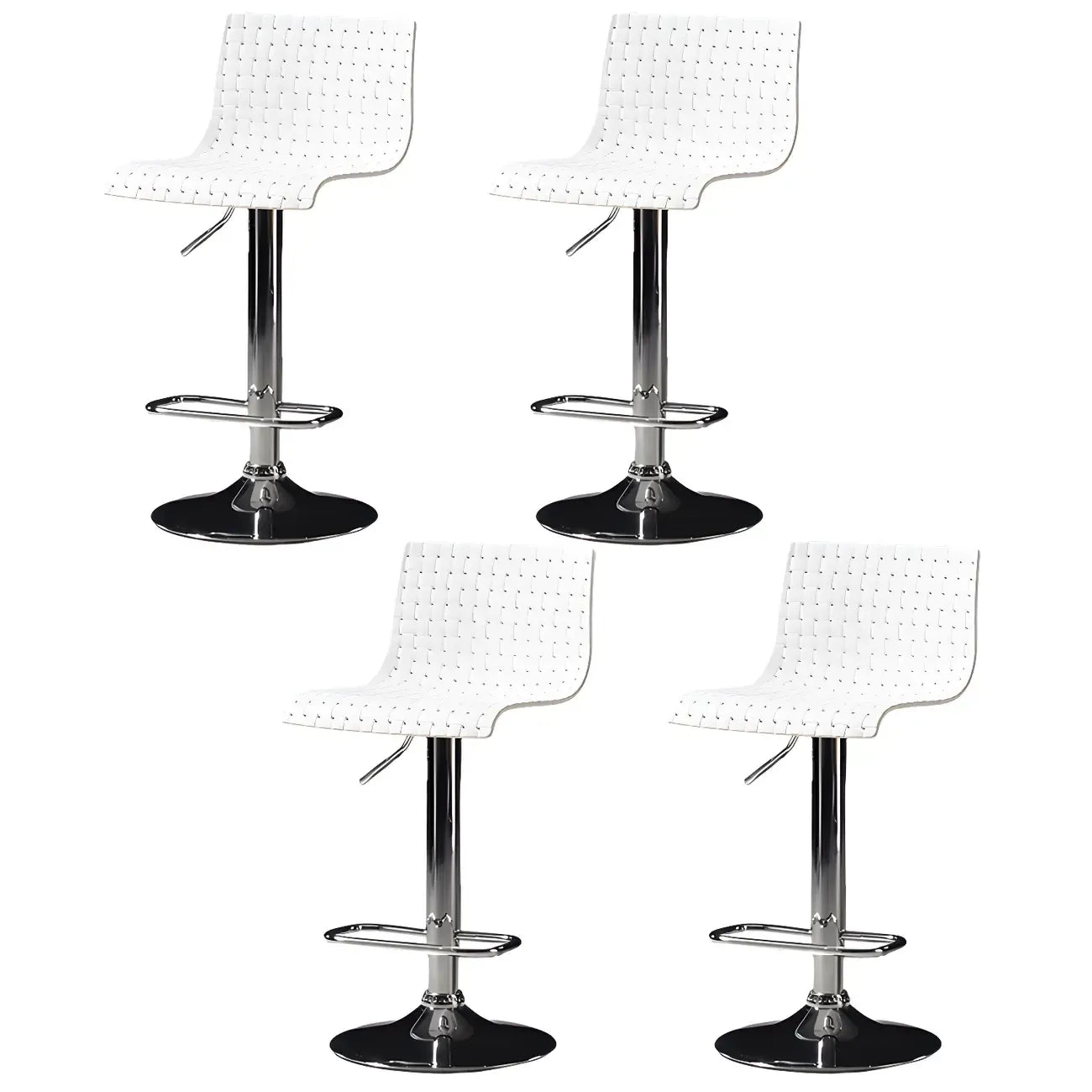 Tabourets de bar pivotants et réglables modernes en rotin synthétique à assise carrée