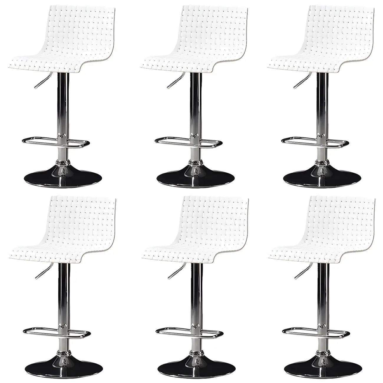 Tabourets de bar pivotants et réglables modernes en rotin synthétique à assise carrée