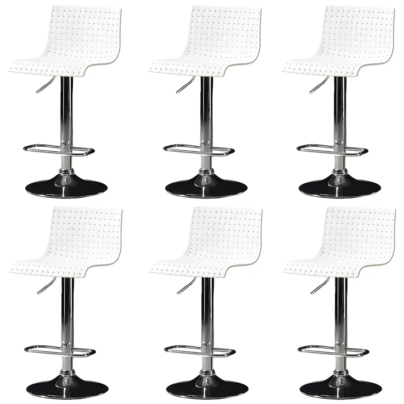 Tabourets de bar pivotants et réglables modernes en rotin synthétique à assise carrée