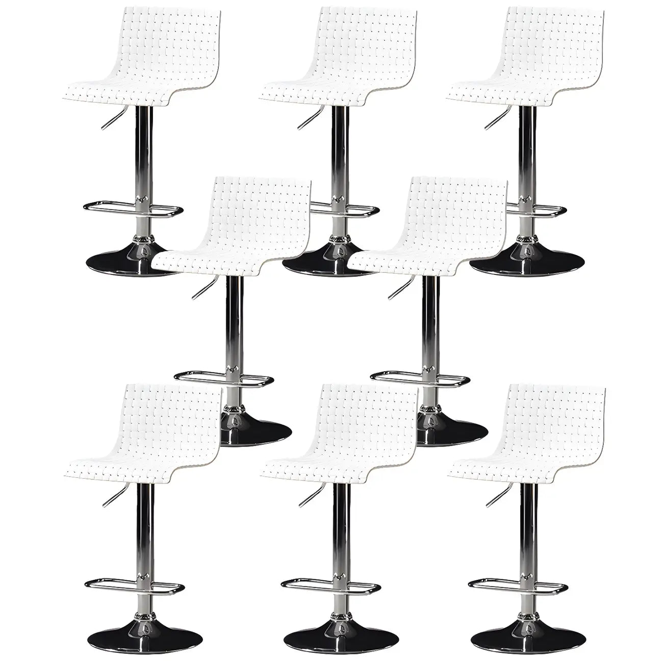 Tabourets de bar pivotants et réglables modernes en rotin synthétique à assise carrée