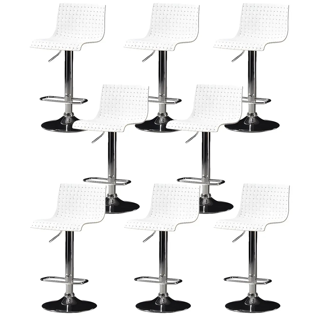 Tabourets de bar pivotants et réglables modernes en rotin synthétique à assise carrée
