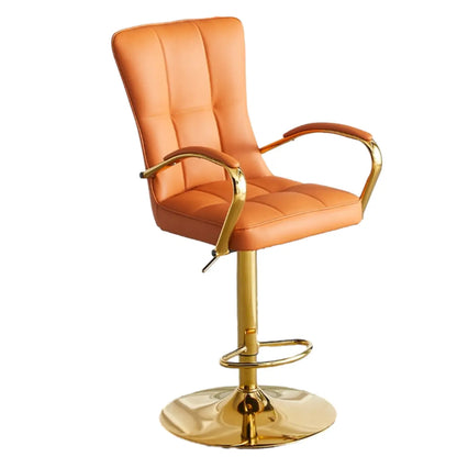 Tabourets de bar réglables en cuir glamour avec dossier haut