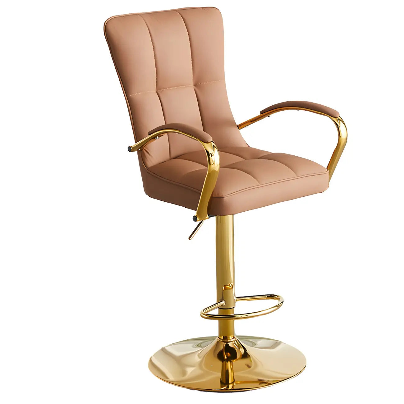 Tabourets de bar réglables en cuir glamour avec dossier haut