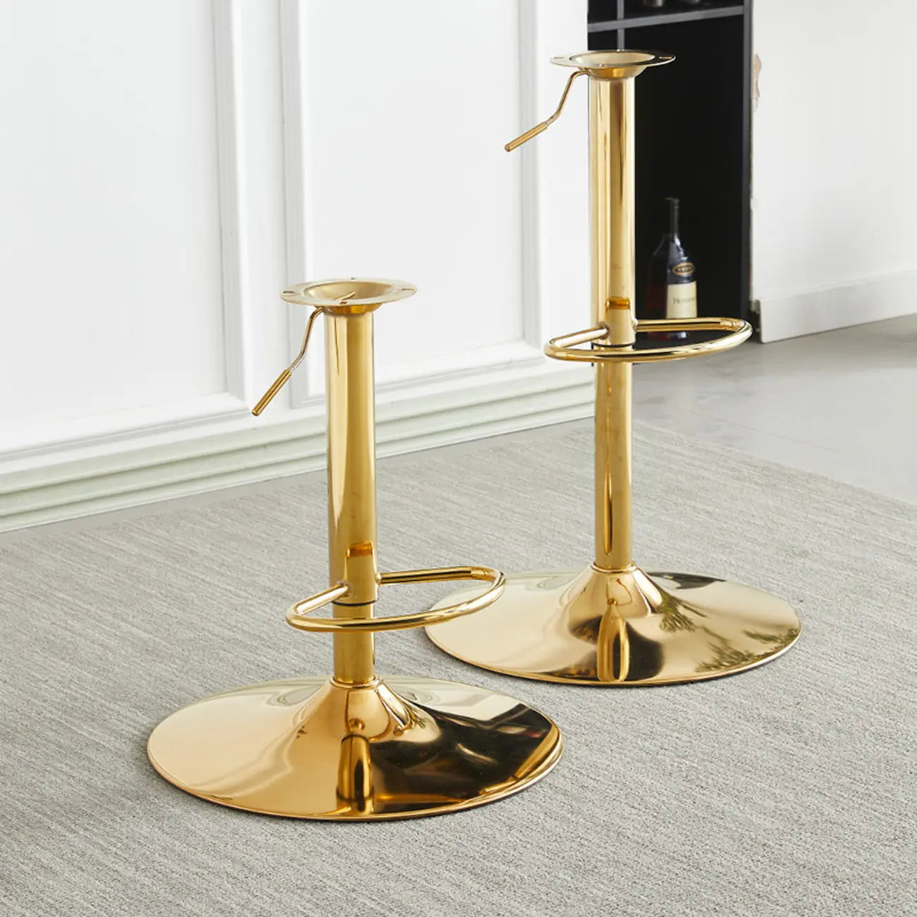 Tabourets de bar réglables en cuir glamour avec dossier haut