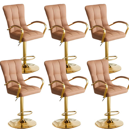 Tabourets de bar réglables en cuir glamour avec dossier haut