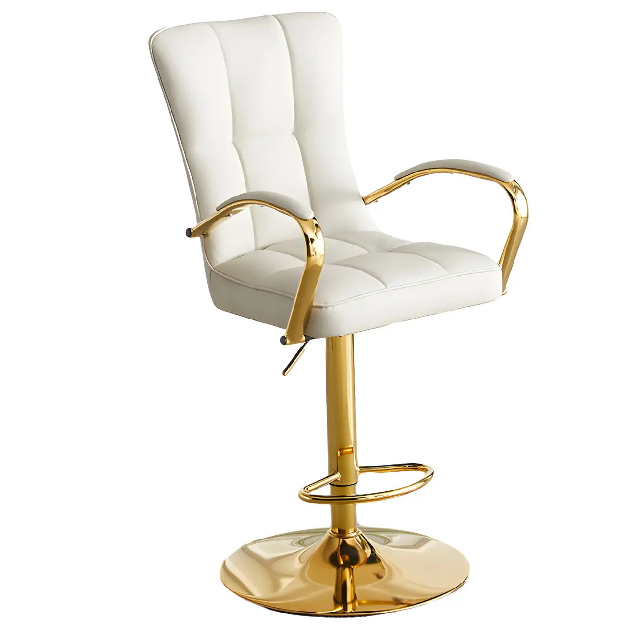 Tabourets de bar réglables en cuir glamour avec dossier haut
