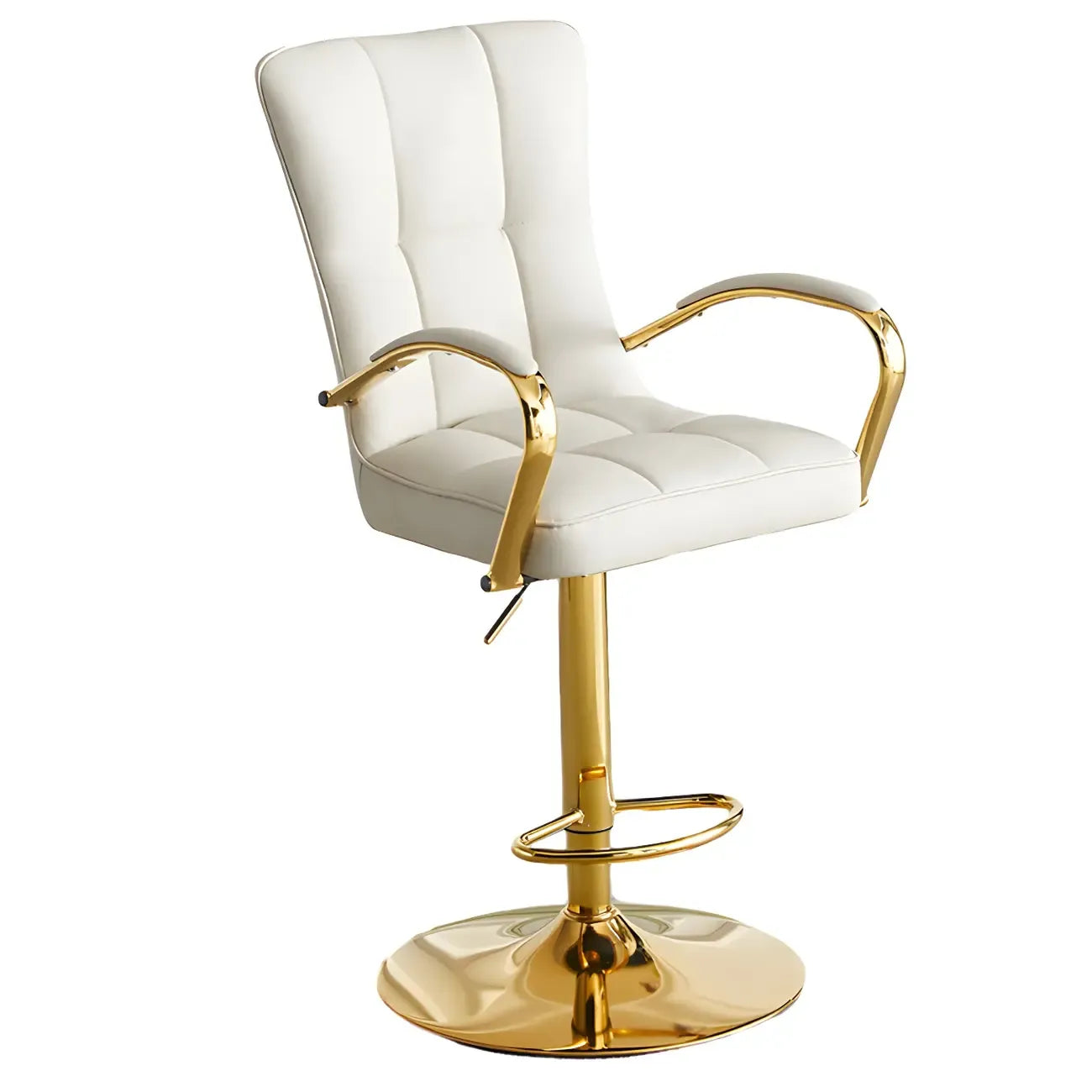 Tabourets de bar réglables en cuir glamour avec dossier haut