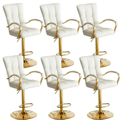 Tabourets de bar réglables en cuir glamour avec dossier haut