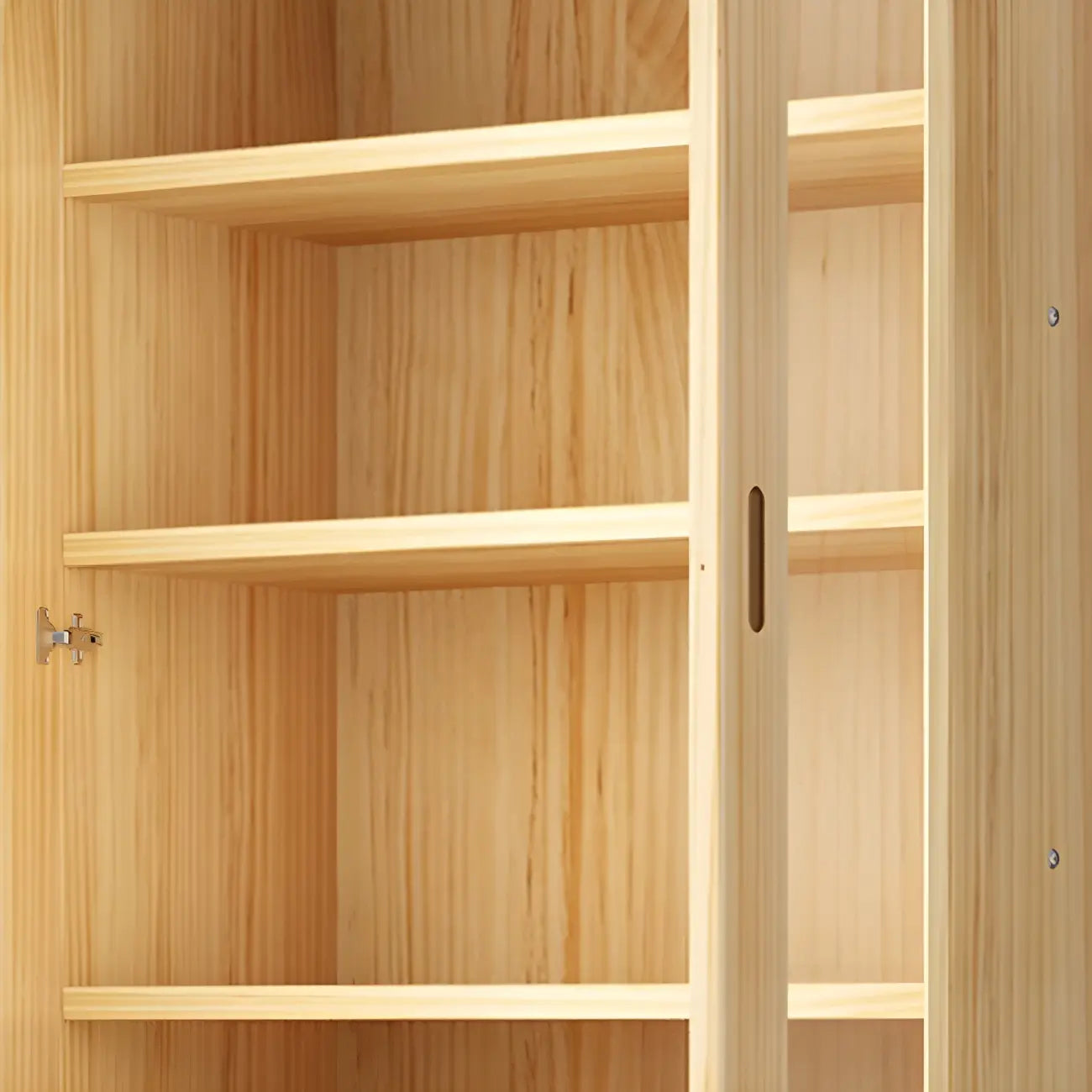 Bibliothèque de rangement antique en bois à 5 niveaux avec portes vitrées